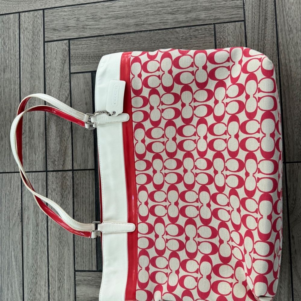 Coach Leather and Jacquard Multicolor Tote